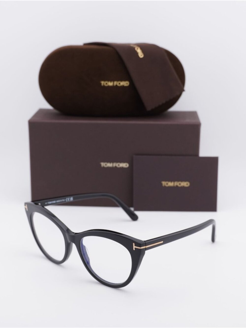 Tom Ford FT6091-B 001 Cat Eye Eyeglasses 53mm - Black / Blue Light Block